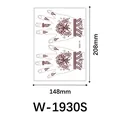 Reddish brown Henna style temporary tattoo sticker with butterfly motifs, 148x208mm - Exquisite Henna Mandala (W-1930S)