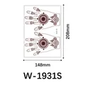 Waterproof Indian lace henna tattoo sticker in red-brown, model W-1931S, 148x208mm - Mandala Lace Art (W-1931S)