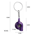 Purple metal turbocharger keychain for car enthusiasts with clear dimension measurements - Small Turbo Keychain Purple