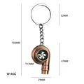 Vintage copper finish car turbocharger keychain variant with specific dimension labels - Large Turbo Keychain Red Copper
