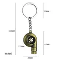 Detailed dimensions of antique bronze turbocharger keychain for car enthusiasts - Large Turbo Keychain Green Bronze