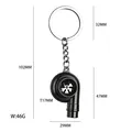 Detailed black turbocharger keychain automotive accessory with precise size measurements - Large Turbo Keychain Black