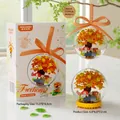 Autumn treehouse building block set in crystal ball with two display mode options - K544 Golden Branch Treehouse Ball / 159pcs/Hangable Or Standing