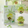 Creative building block botanical tree inside a transparent glass ball ornament - K543 Star Green Treehouse Ball / 143pcs/Hangable Or Standing