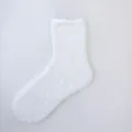 Premium soft white coral fleece socks for women thickened winter floor sleeping socks - One Size / Bleached White
