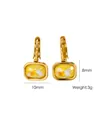 Elegant gold-plated square yellow zircon earrings in durable titanium steel - Yellow Opal