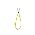Detailed macro view of a yellow glass bead phone charm featuring two cute duck charms - Yellow Beaded Duck Style (SZ-A260008A)