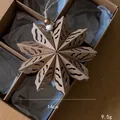 Elegant handcrafted brown paper folded snowflake ornament for Christmas, 14cm size - Brown Snowflake