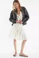 Bohemian white tiered mini cake skirt for women, elegant summer casual fashion wear - S / White