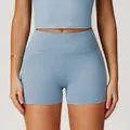 Short de yoga bleu clair à taille haute pour femmes, séchage rapide pour fitness - S / Bas (DDK9152) / Bleu Brume
