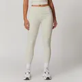 Leggings de yoga de compression blanc crème taille haute pour le fitness et le sport - S / Bas / Abricot gris