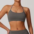 Ensemble de soutien-gorge de sport et short de yoga taille haute gris anthracite - L / Haut Et Bas / Gris Liberté