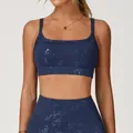 Ensemble de brassière de sport et leggings de yoga bleu foncé à séchage rapide - S / Haut Et Bas / Bleu Foncé (DWX9140)
