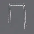 Elegant silver bobby pins with long dangling rhinestone tassels for chic daily hair styling - 2-Piece Claw Chain Tassel Style (HS-J6302S) / Silver