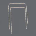 Elegant long rhinestone tassel bobby pins in gold finish for women's hair accessory - 2-Piece Claw Chain Tassel Style (HS-J6302G) / Gold