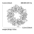 Exquise broche couronne en alliage argenté ornée de brillants strass marquise. - Ton Argenté-Blanc 4391-SL