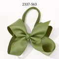 Cute green grosgrain ribbon bow hair tie for baby girls and children's hair accessory - Green