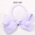 Lilac nylon baby hairband with a large ribbed ribbon bow decoration - Lavender