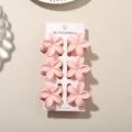 Set of six matte pink plumeria flower hair claw clips for elegant women hairstyling - 4cm Frangipani Style / 6-Piece Set / Matte Light Pink / Bulk Packaging
