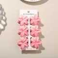 Set of 6 pink frangipani flower hair claw clips with speckled white paint design - Splatter Pattern Frangipani Clip / Bulk Packaging / 6-Piece Set (4cm) / #4 Pink Gradient (White Splatter)