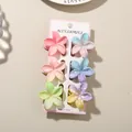 Six-piece set of gradient plumeria hair claw clips with splatter pattern on card - Splatter Pattern Frangipani Clip / Bulk Packaging / 6-Piece Set (4cm) / #7 Mixed A (White Splatter)
