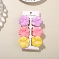 Set of 6 colorful hibiscus flower hair claw clips in pastel purple pink yellow - Pearly Hibiscus Style / 6 Pieces/Set (4cm/With Card) / Mixed Color C