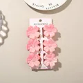 Set of 6 elegant pink frangipani flower hair claw clips with white speckled matte finish - Splatter Pattern Five-Petal Clip / Bulk Packaging / 6-Piece Set (4cm) / #4 Pink Gradient (Five-Petal White Splatter)