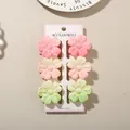 Set of six colorful gradient frangipani flower hair claw clips on white accessory card - Splatter Pattern Five-Petal Clip / Bulk Packaging / 6-Piece Set (4cm) / #8 Mixed B (Five-Petal White Splatter)