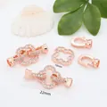 Rose gold clover jewelry clasp with stones, 22mm necklace connector - Small Clover / 10mm / Rose Gold
