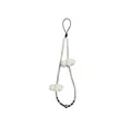 Handmade beaded phone charm featuring white cloud accents and blue sky theme beads. - Blue & White & Black Grey