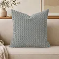 Premium soft grey textured bubble grain throw pillow cover for living room sofa - No.16 Green Grey