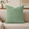 Sage green bubble textured decorative throw pillow cover for sofa and bedroom decor - No.6 Matcha Green