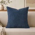 Navy blue textured bubble grain decorative pillow cover for sofa and bedroom decor - No.3 Navy Blue