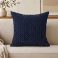 Soft navy blue bubble textured decorative pillow cover for modern sofa and bedroom - No.12 Deep Blue
