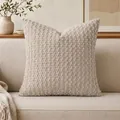 Premium beige bubble texture decorative square cushion cover for sofa and bedroom decor - No.10 Beige