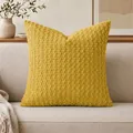 Premium textured yellow bubble pattern decorative throw pillow cover for sofa decor - No.4 Ginger Yellow