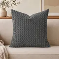 Modern charcoal grey bubble textured throw pillow cover for cozy living room decor - No.5 Dark Grey