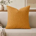 Premium mustard yellow solid color bubble textured decorative throw pillow cover for sofa - No.39 Warm Yellow