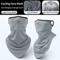 Light grey Lycra cycling face mask with ear loops for sun protection and breathability - One Size / Light Grey Mask