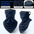 Navy blue Lycra ice silk cycling face mask bandana with ear loops and breathable fabric - One Size / Navy Blue Mask