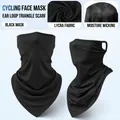 Breathable black Lycra cycling face mask with ear-loop design for various outdoor sports - One Size / Black Mask