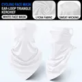 Breathable white cycling triangle neck mask made of premium Lycra fabric with ear loops - One Size / White Mask