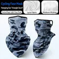Camo light gray Lycra cycling face mask with ear loops and breathable, sweat-wicking fabric - One Size / Camo Light Grey Mask