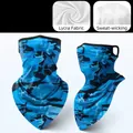 Royal blue camouflage cycling face mask with ear loops and breathable Lycra fabric. - One Size / Camo Royal Blue Mask