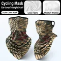 Breathable Lycra cycling neck gaiter with ear loops in green python camouflage pattern - One Size / Green Python Mask