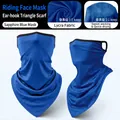 Royal blue Lycra cycling face mask for outdoor sports, breathable ear-hanging style. - One Size / Royal Blue Mask