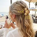 Elegant gold metal shell hair claw clip for beach holidays, dimensions 6.8cm x 3.7cm - 6.8*3.7cm / Golden Shell