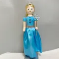 Handcrafted 38cm wooden princess nutcracker doll in elegant blue dress for Christmas - Blue Princess