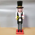 Traditional 38cm wooden nutcracker teacher figurine with books and triangle ruler - Math Teacher