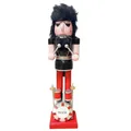 Classic 38cm wooden nutcracker rock drummer Christmas ornament in red and black - Rock Drummer